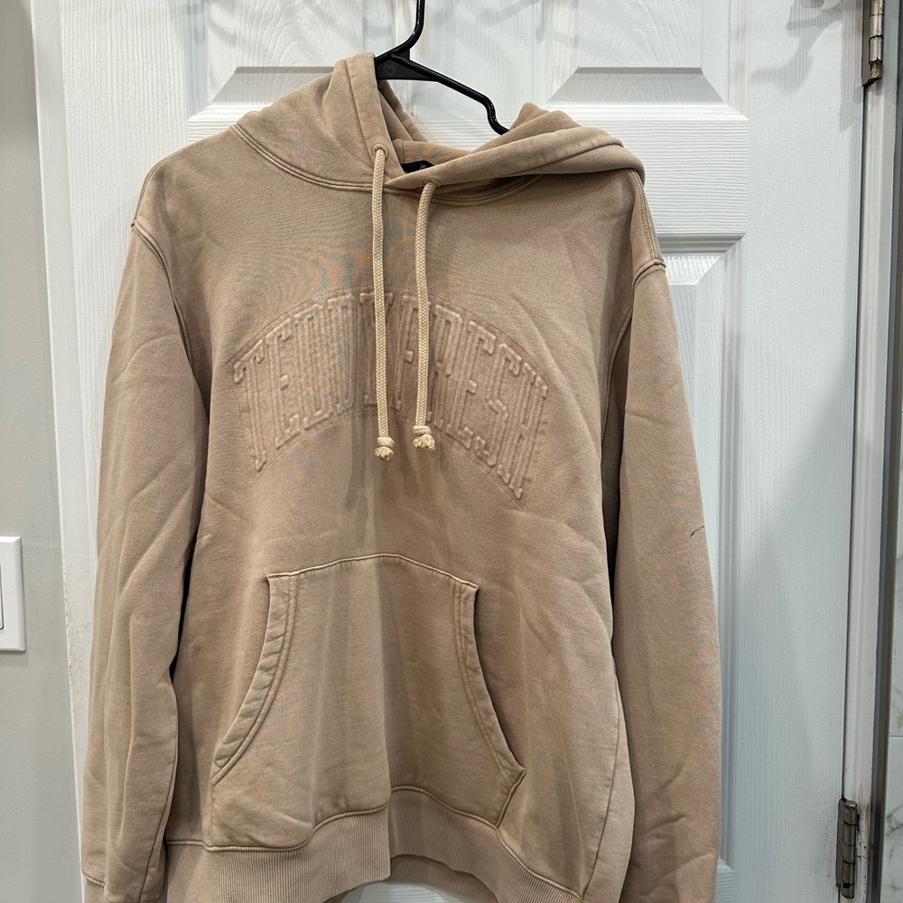 Teddy Fresh Embossed Logo Hoodie in Tan